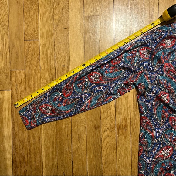 La Chine Classic Galinda Wang Paisley Multocolor Womens Button Up Large - Picture 7 of 8